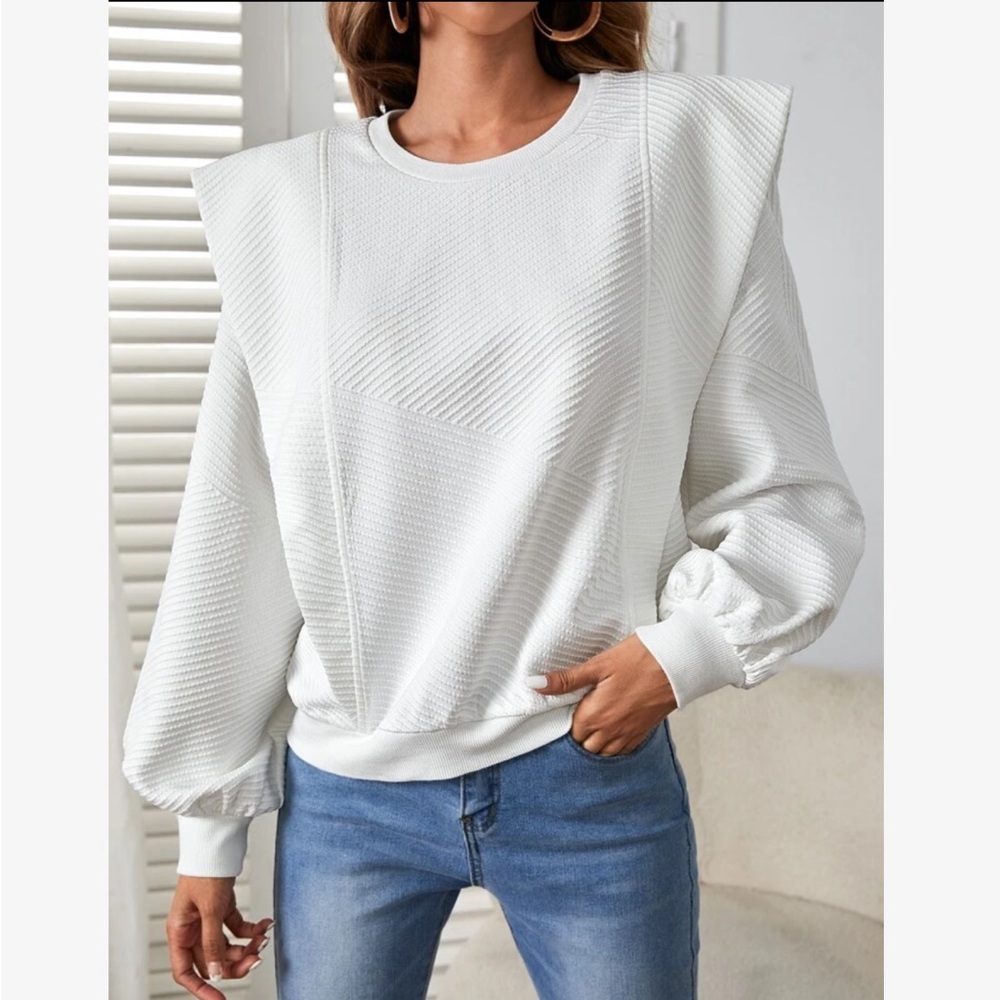 SHEIN white crew sweater / sweatshirt